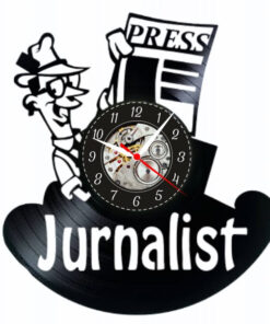 Ceas de perete cu tematică jurnalism – cadou perfect pentru reporteri, redactori și creatori de conținut