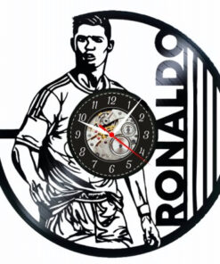 Ceas decorativ din vinil cu design Ronaldo – ideal pentru fanii fotbalului și susținătorii echipei Juventus